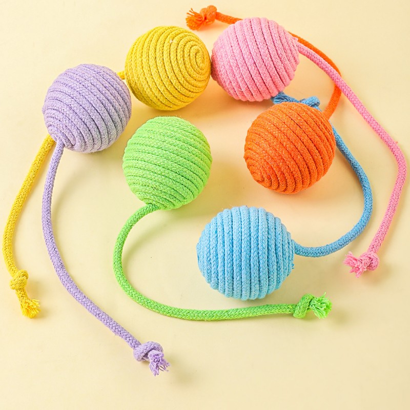 Interactive Squeaky Plush Dog Toy - Jouet pour chat, boule de coton,